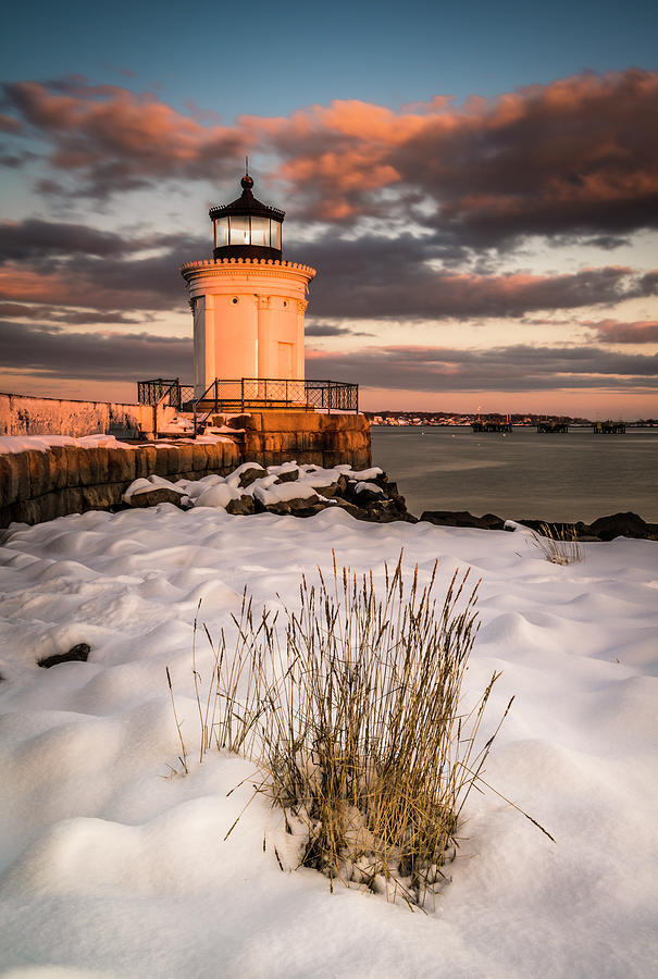 Maine Portland Bug Light Lighthouse Sunset  Photograph by Ranjay Mitra
