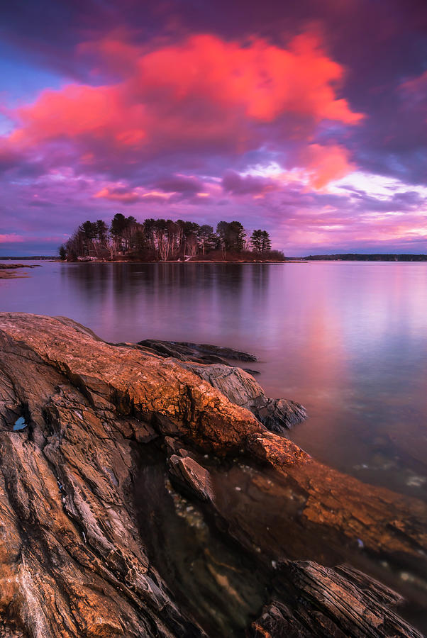 Maine Pound of Tea Island Sunset at Freeport Photograph by Ranjay Mitra
