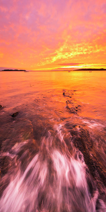 Maine Rocky Coastal Sunset at Kettle Cove Photograph by Ranjay Mitra