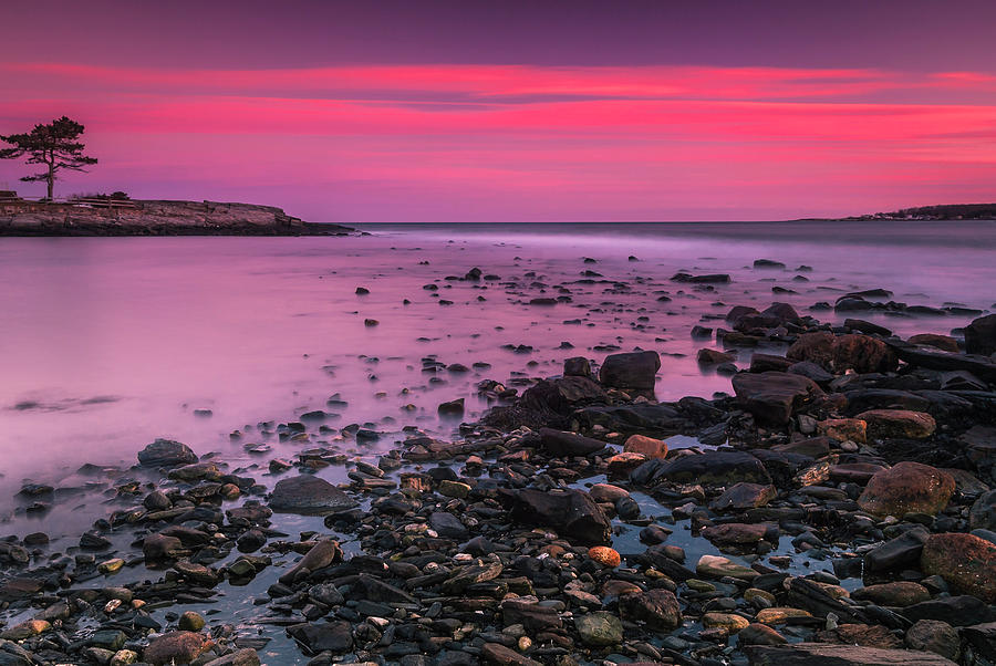 Maine Rocky Coastal Sunset in Portland Photograph by Ranjay Mitra