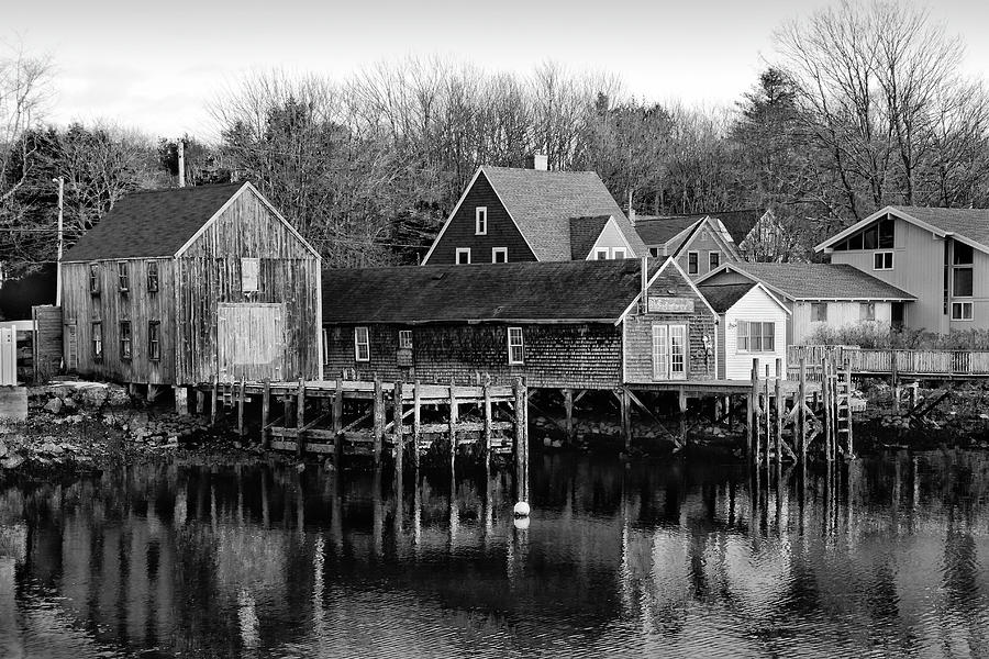 Pier Photograph - Maine Shacks and Piers by Betty Denise