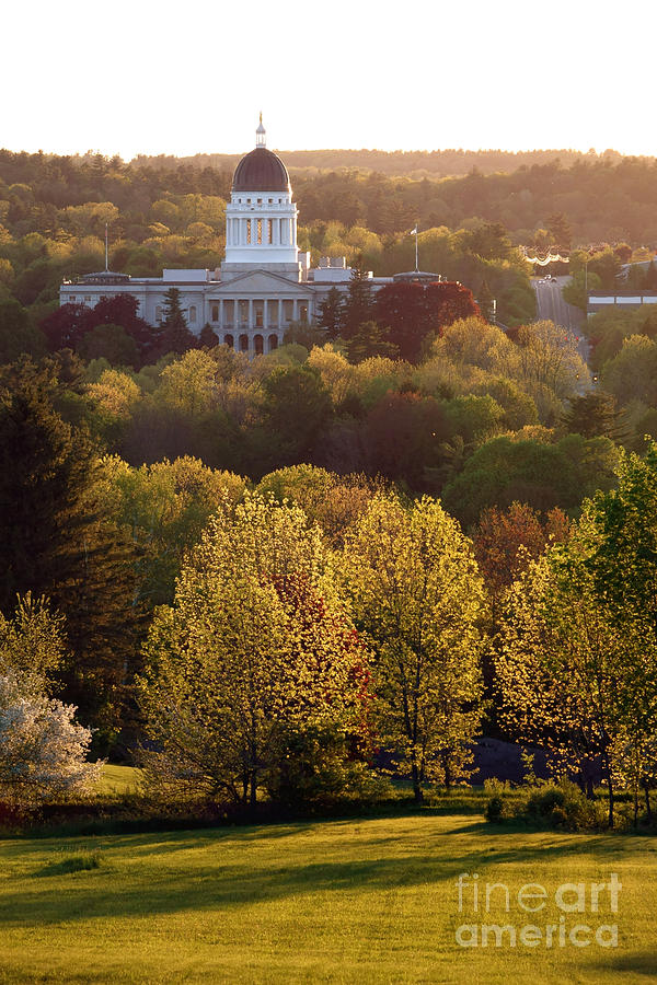Maine State Capitol at Sunset Photograph by Olivier Le Queinec