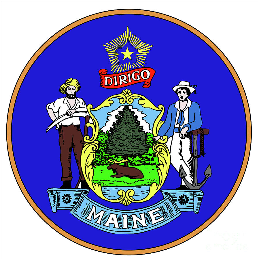 Maine State Seal Digital Art by Bigalbaloo Stock - Fine Art America