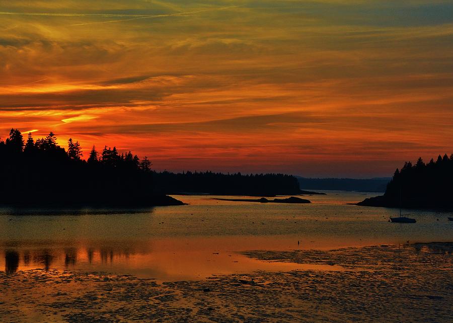 Sunset Photograph - Maine Sunset by Lisa Kane Sunset Photograph - Maine Sunset by Lisa Kane