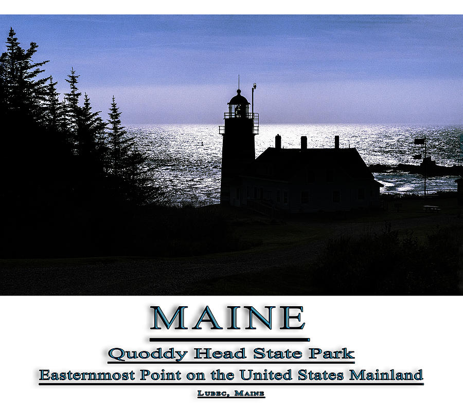 Maine West Quoddy Head Lighthouse Silhouetted Photograph by Marty Saccone