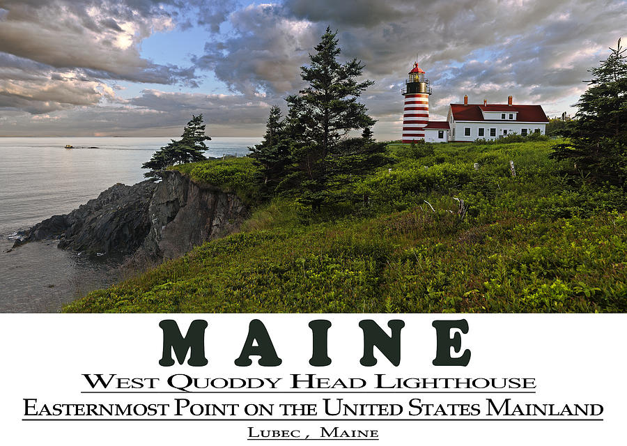 Fall Photograph - Maine West Quoddy Head Lighthouse Version 2 by Marty Saccone
