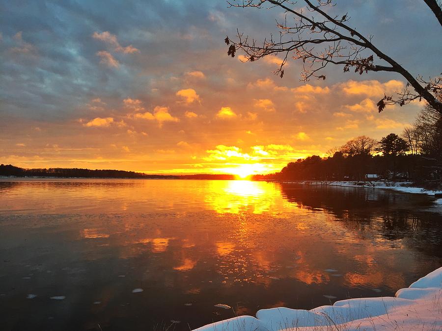 Sunset Photograph - Maine winter  by Jessie Payton