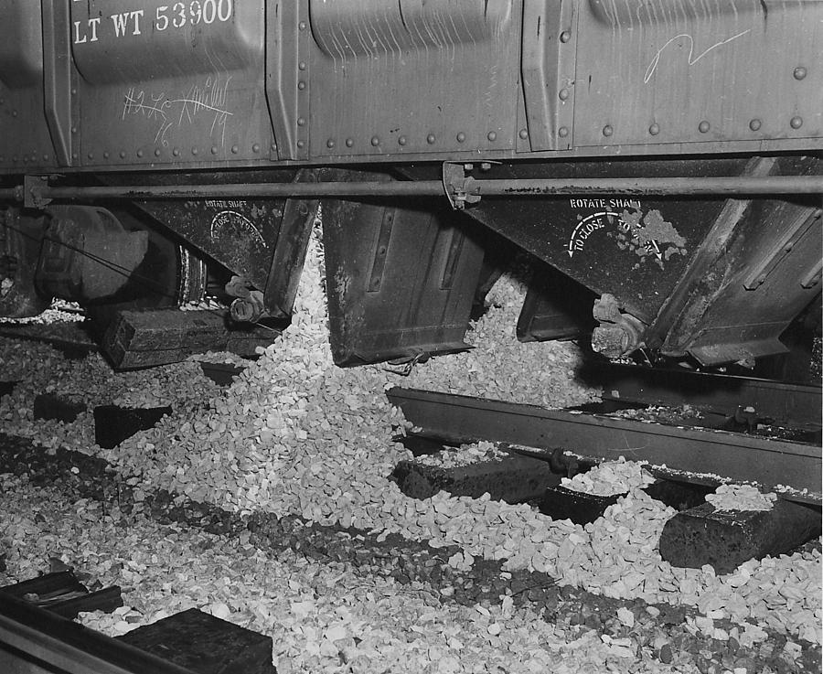 Maintenance-of-Way Equipment Ejects Ballast  Photograph by Chicago and North Western Historical Society