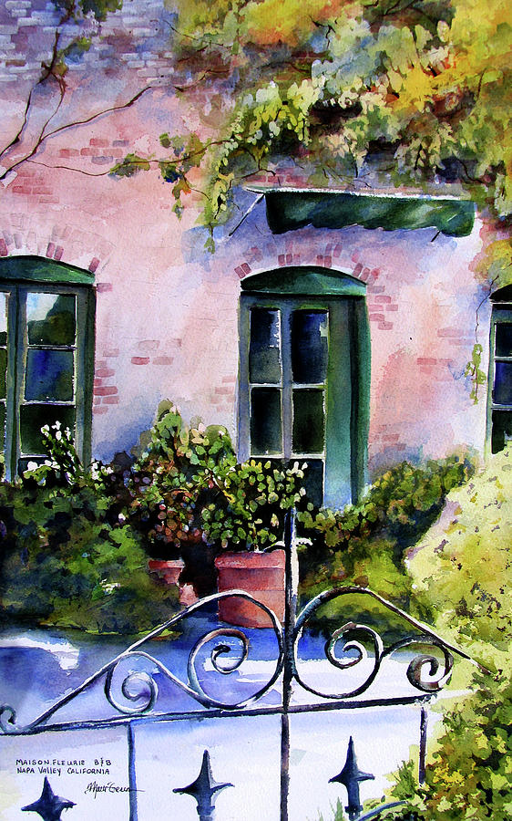 Maison Fleurie Painting by Marti Green