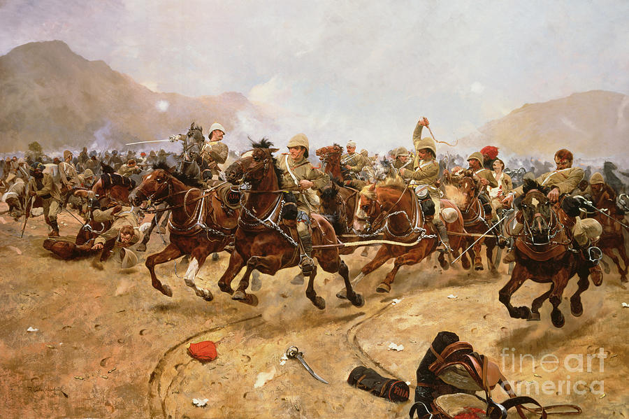 Maiwand, Saving the Guns Painting by Richard Caton II Woodville