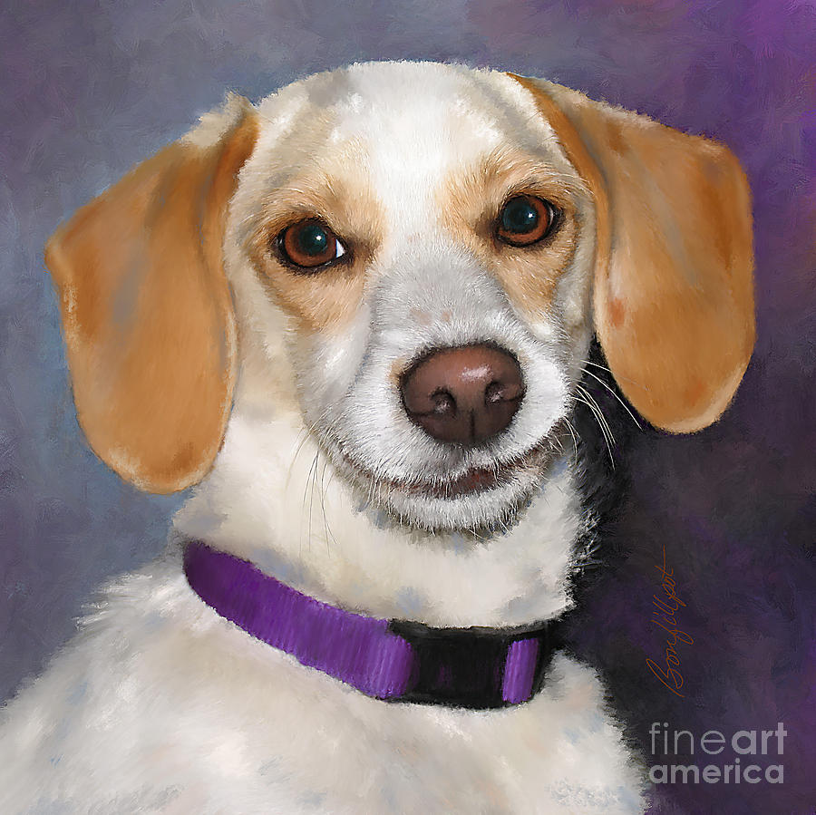 Small Dog Painting - Maizy by Bon and Jim Fillpot