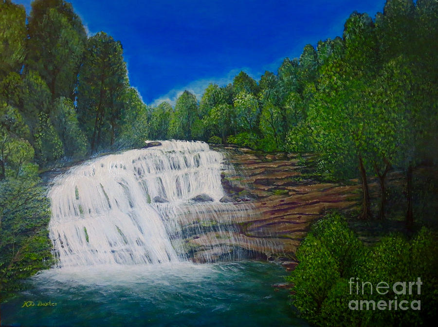 Majestic Bald River Falls of Appalachia II Painting by Kimberlee Baxter