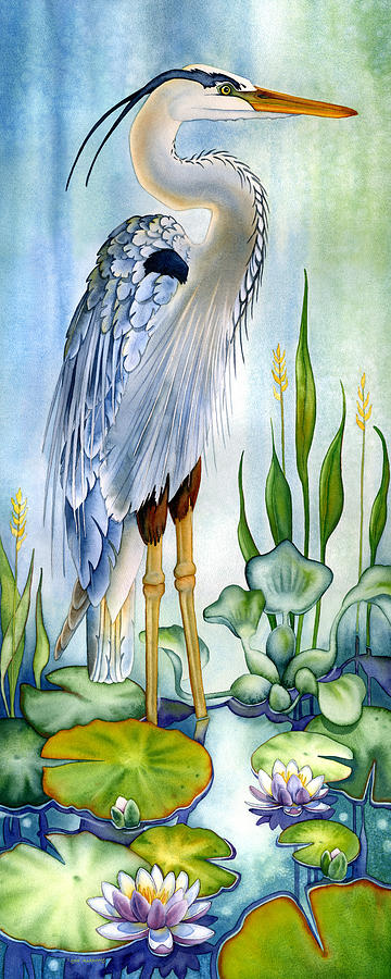 Majestic Blue Heron Painting by Lyse Anthony