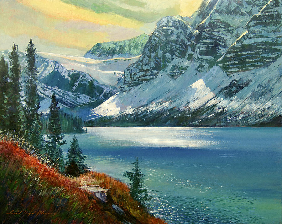 Banff National Park Painting - Majestic Bow River by David Lloyd Glover