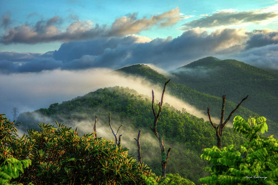 Majestic Clouds Sunrise Blue Ridge Parkway Smoky Mountains Art Photograph by Reid Callaway