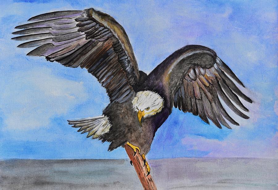 Majestic Eagle  Painting by Linda Brody