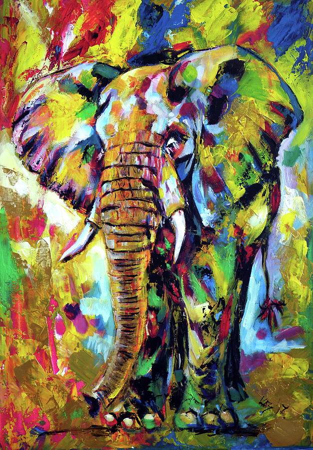 Majestic elephant Painting by Kovacs Anna Brigitta
