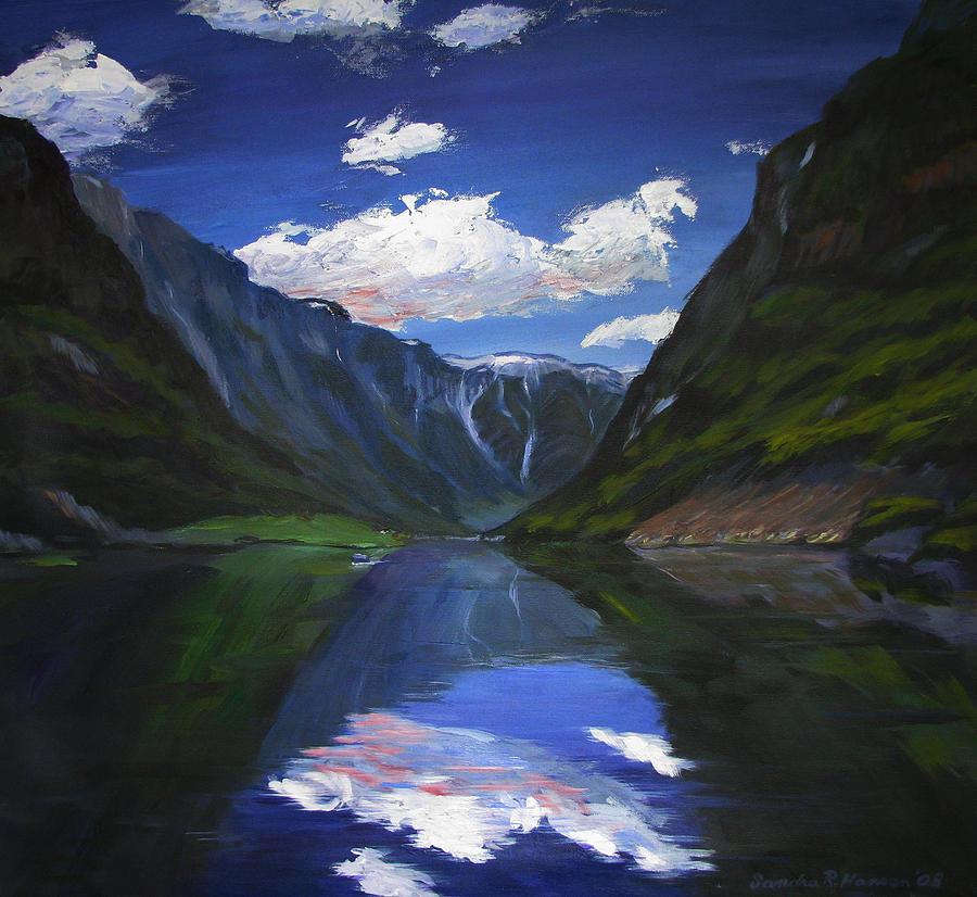 Majestic Fjords Painting by Art Nomad Sandra  Hansen