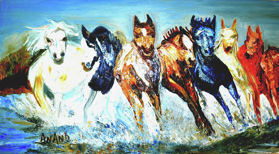 Majestic Horses Painting by Anand Swaroop Manchiraju