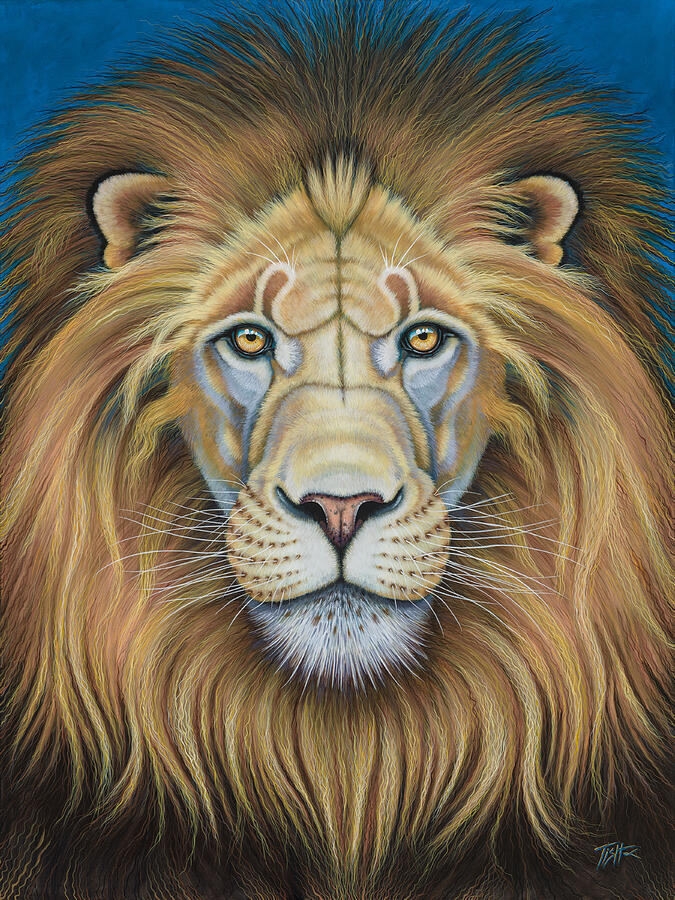 The Lions Mane Attraction Painting by Tish Wynne