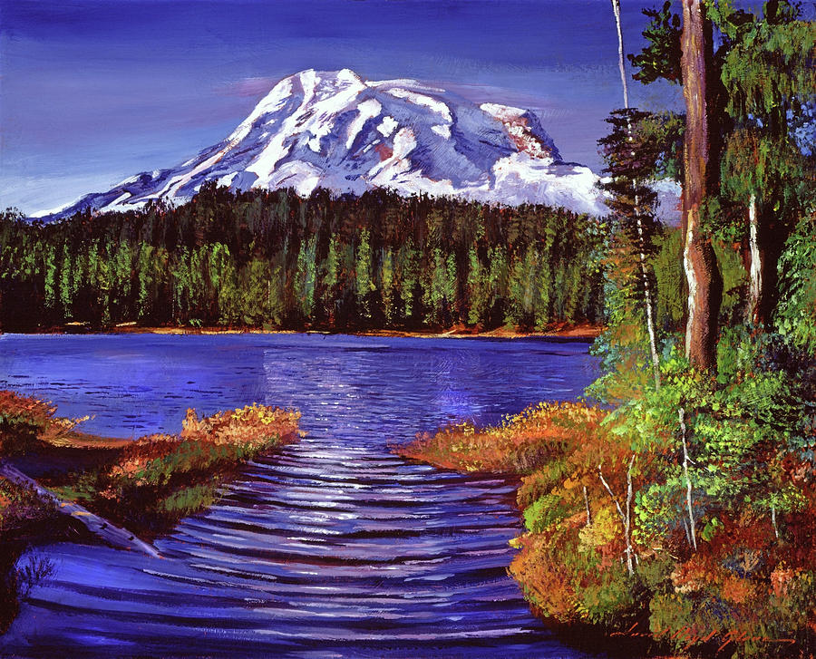 Majestic Mount Rainier Painting by David Lloyd Glover