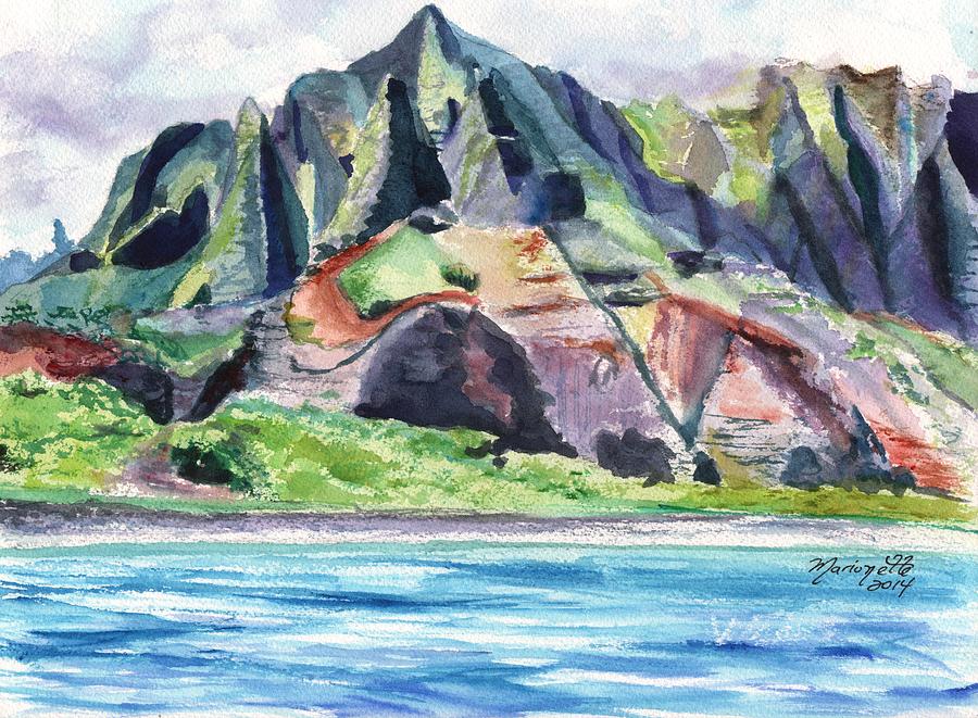 Kauai Painting - Majestic Na Pali Coast by Marionette Taboniar