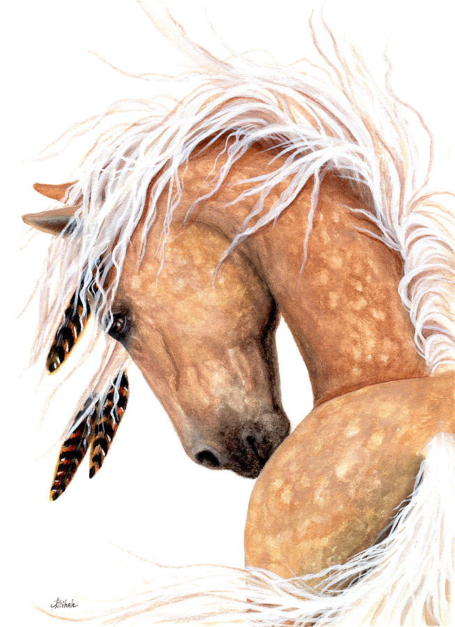 Feather Painting - Majestic Palomino #139 by AmyLyn Bihrle