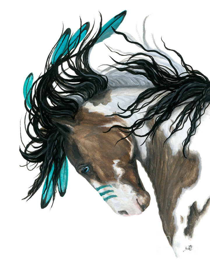 Majestic Turquoise Horse Painting by AmyLyn Bihrle