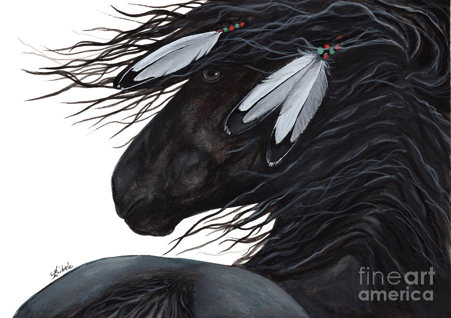 Majestic White Feathers Horse 145 Painting by AmyLyn Bihrle