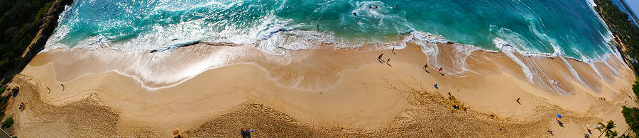 Makaha Beach Panorama Photograph by Rob Tullis