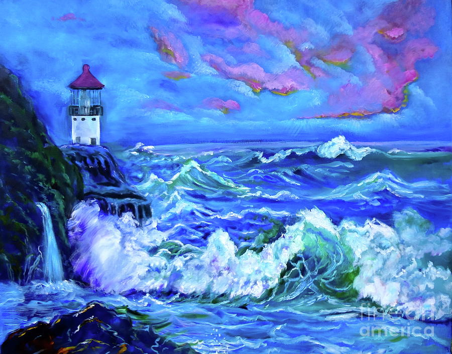 Makapuu Lighthouse11 Painting by Jenny Lee