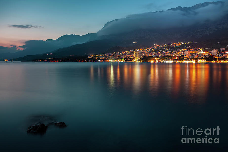 Makarska riviera evening lights Photograph by Sophie McAulay
