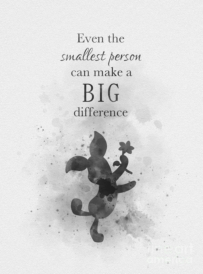 Winnie The Pooh Mixed Media - Make a big difference black and white by My Inspiration Winnie The Pooh Mixed Media - Make a big difference black and white by My Inspiration