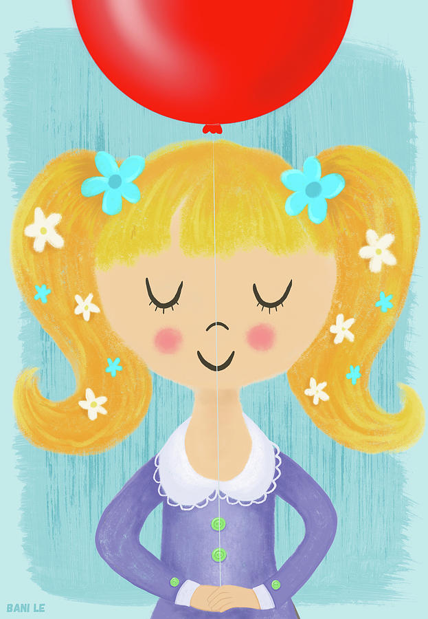 Flower Painting - Make A Wish Birthday Girl by Little Bunny Sunshine