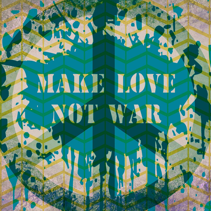Vintage Digital Art - Make Love Not War by Brandi Fitzgerald