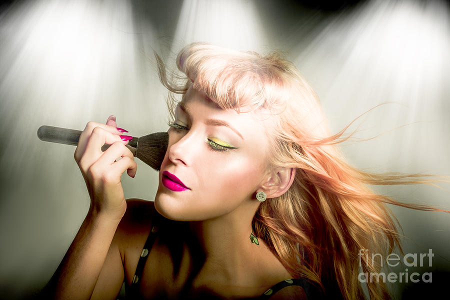 Make-up brush pinup Photograph by Jorgo Photography