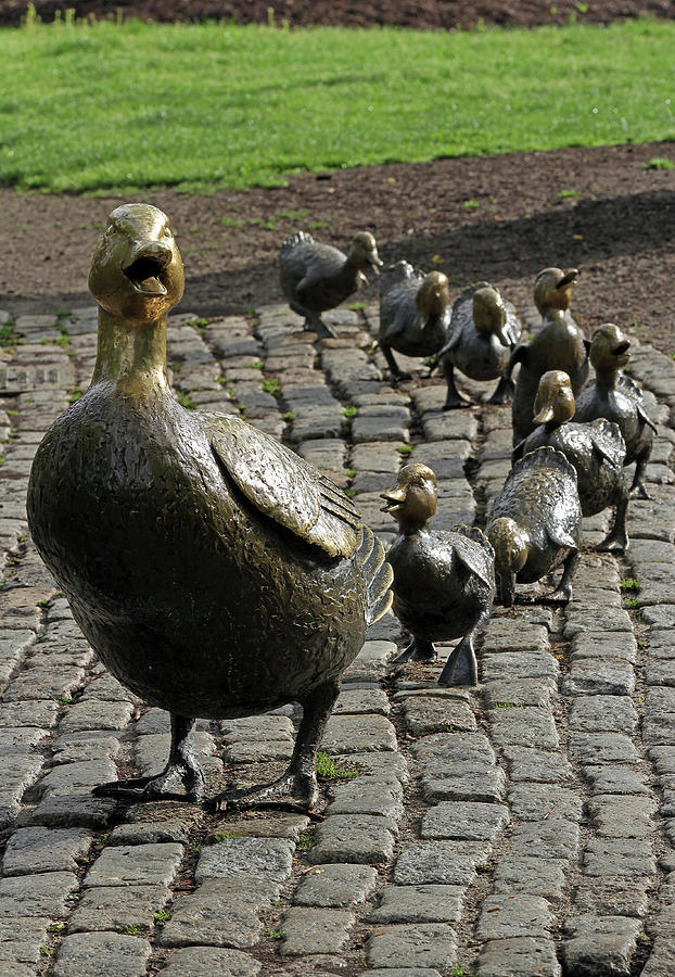 Duck Photograph - Make Way For Ducklings Bronze Statue by Juergen Roth