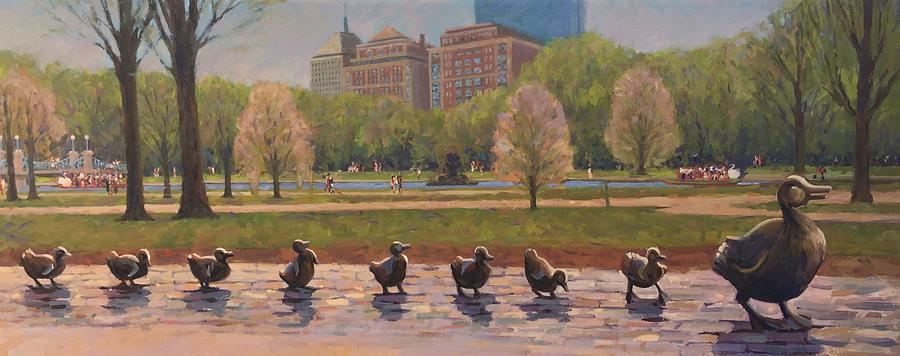 Ducklings Painting - Make Way for Ducklings by Dianne Panarelli Miller