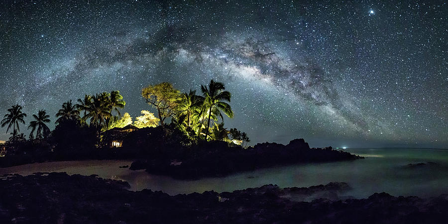 Makena Cove Milky Way Panoramic Photograph by Drew Sulock