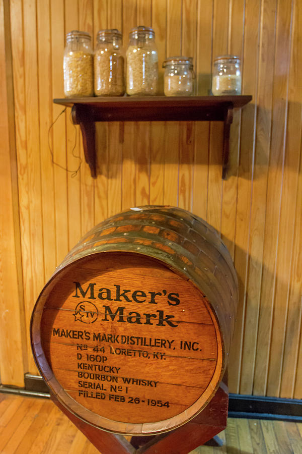 Makers Mark barrel display Photograph by Karen Foley