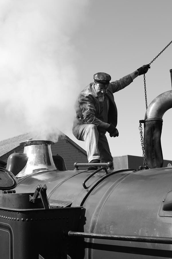 Train Photograph - Making Steam by Lauri Novak