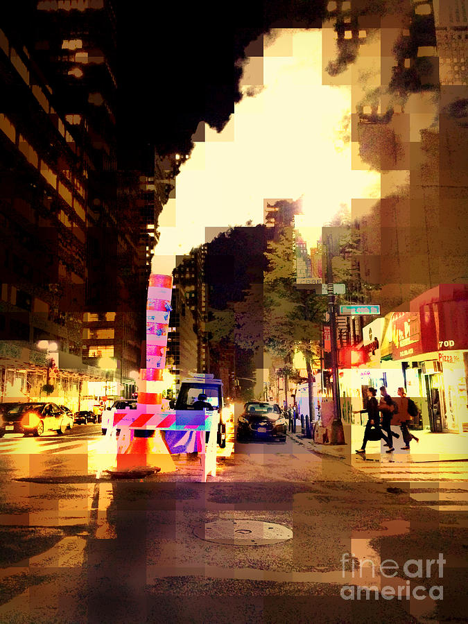 Abstract Photograph - Making the Light - Night in New York by Miriam Danar