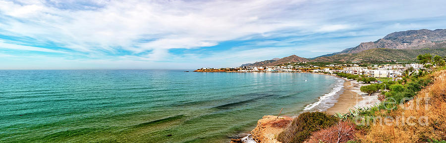 Makrygialos Beach Panorama Photograph by Antony McAulay