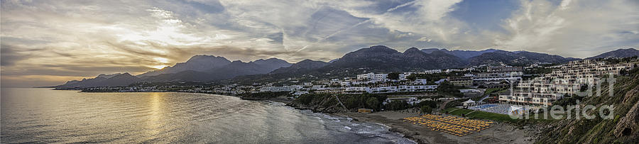 Makrygialos Sunset Panorama Photograph by Antony McAulay