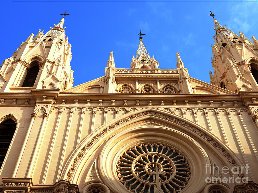 Malaga Sacred Heart Church Facade Photograph by John Rizzuto