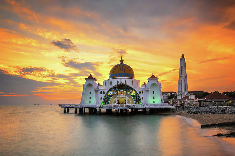 Malacca Straits Mosque Photograph By Anek Suwannaphoom