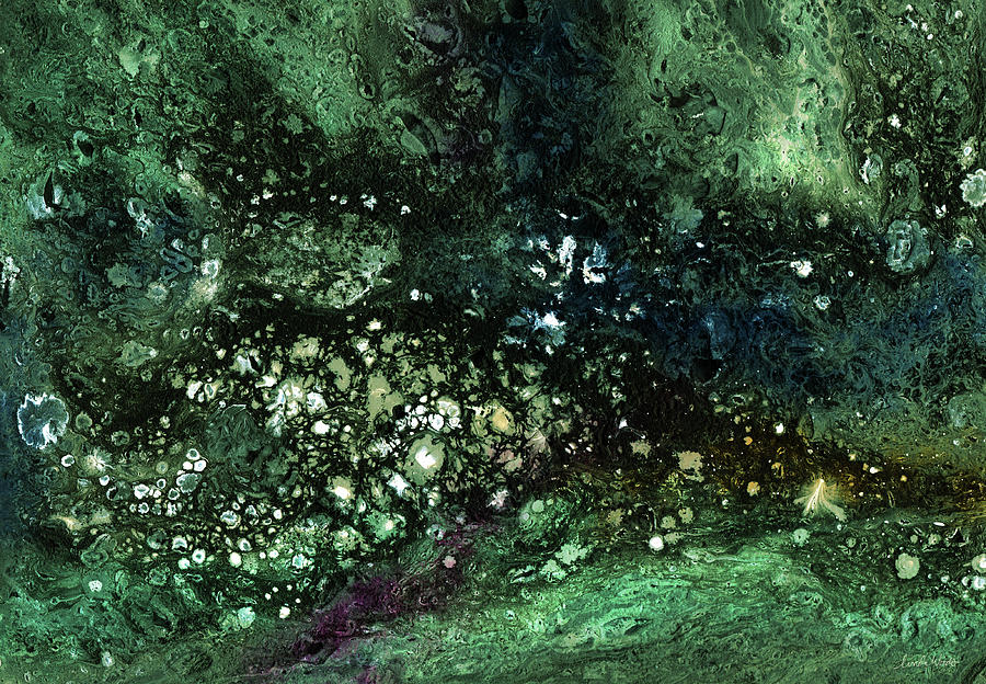 Malachite- Abstract Art by Linda Woods Mixed Media by Linda Woods