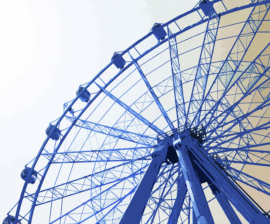Malaga, Ferris Wheel - 02 Painting by AM FineArtPrints