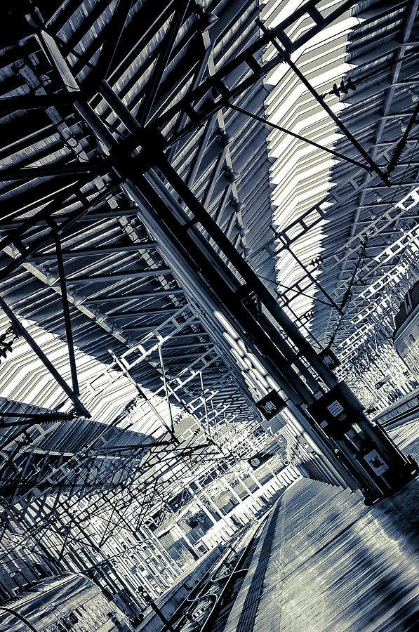 Pattern Photograph - Malaga Railway Station Abstract by Jenny Rainbow