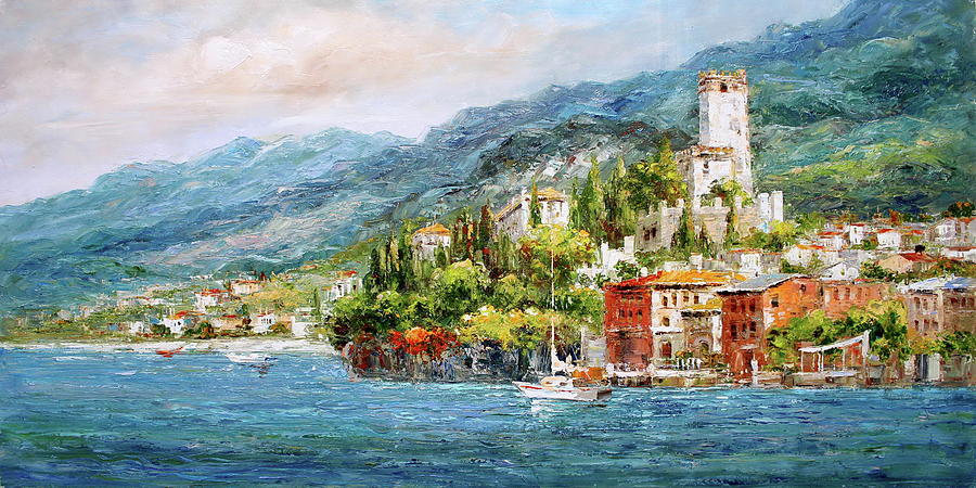 Castle Painting - Malcesine Castle, Lago di Garda by Luigi Paulini